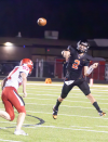 Cedar Grove-Belgium High School’s Carter Schmitz throws a pass in the Rockets’ 42-8 home win over Oostburg on Sept. 25.