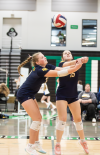 Ozaukee High School’s Helen Utecht and Kennedy Brown bumped a ball during the Port Washington Invite on Sept. 27.