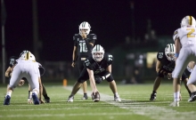 Center Konner Krueger gets ready to snap the ball in Port Washington's 39-20 win over visiting Sheboygan North on Friday night, Aug. 21.